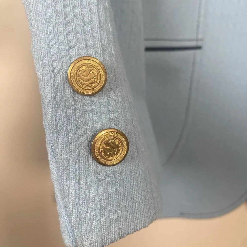 Vintage 1970s 40 R Johnny Carson Suit Jacket – Light Blue‎ 2Btn Polyester Blazer